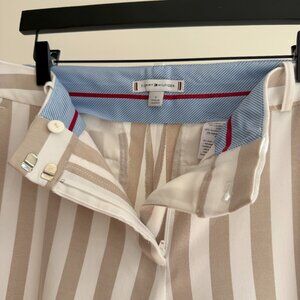 Tommy Hilfiger Striped Wide Leg Cropped Trousers